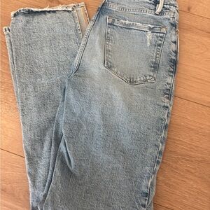 Good American Light Blue Jeans split hem